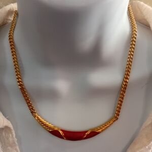 Chic Gold and Red Necklace